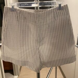 Banana Republic Cream Shorts with Black Pinstripes